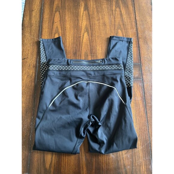 Athleta Black Activewear Leggings with White Pattern Accent Panels Size Medium - Picture 6 of 10